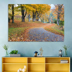 Autumn Road with Golden Canopy Wall Art