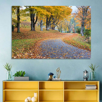 Autumn Road with Golden Canopy Wall Art