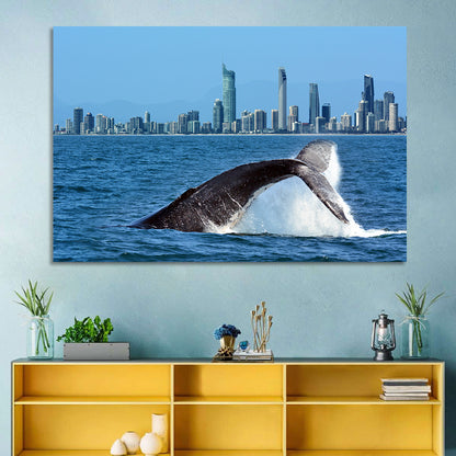 Gold Coast Whale and Skyline Wall Art