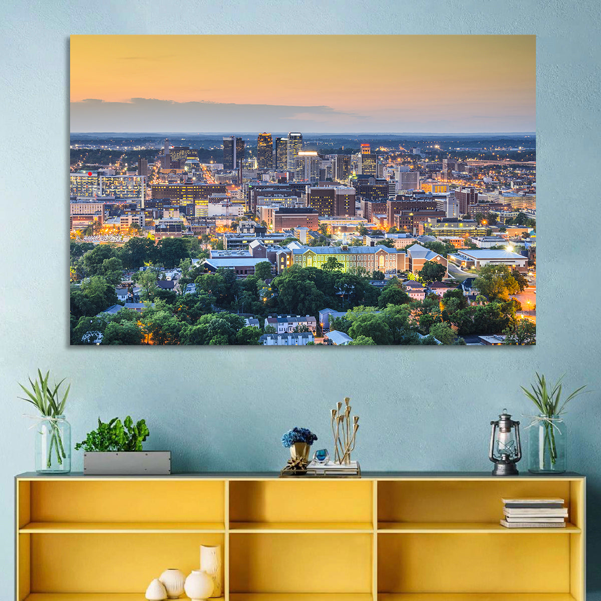 Birmingham Skyline at Golden Hour Wall Art