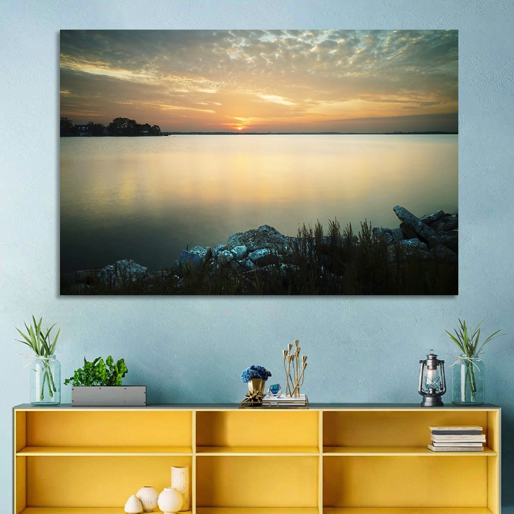 Lake Conroe Sunset Reflection Wall Art