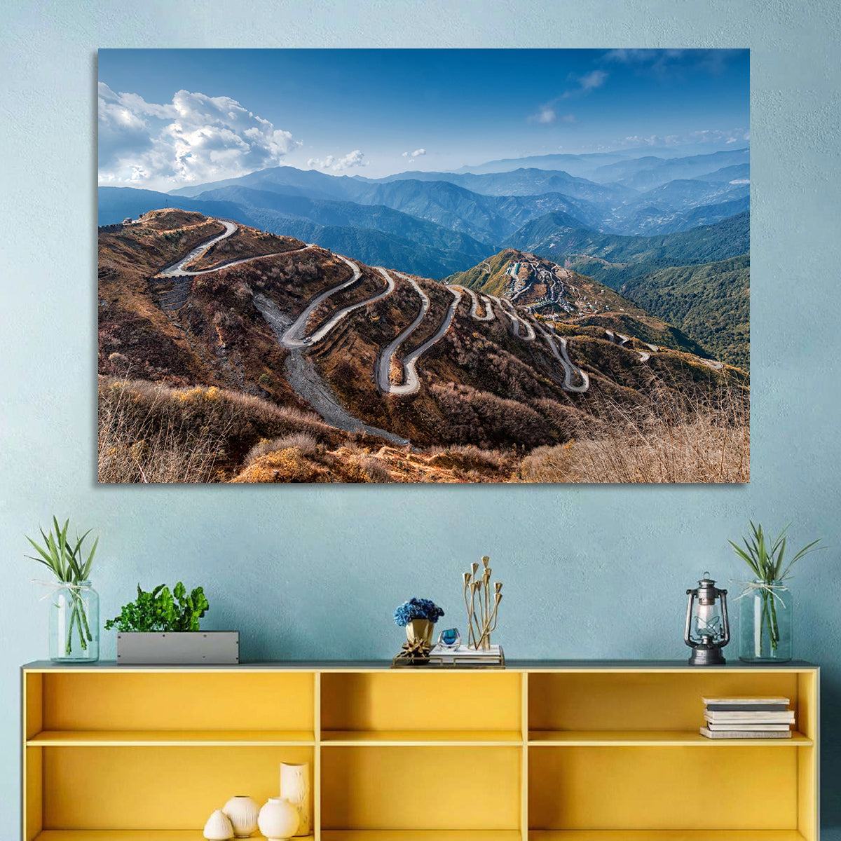 Zuluk Zig-zag Road, Sikkim Wall Art in a room, landscape