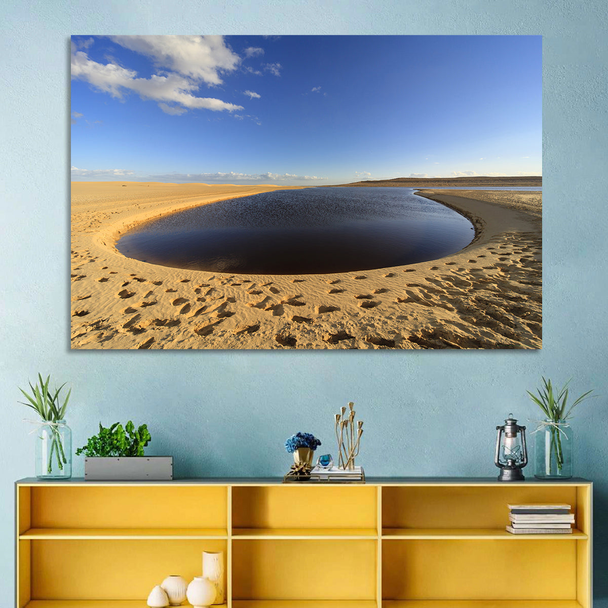 Fayoum Lake Footprints Wall Art