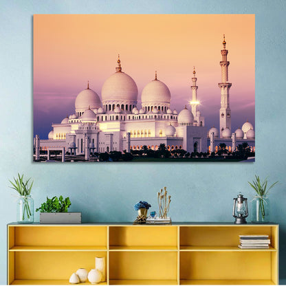 Sheikh Zayed Grand Mosque at Dusk Wall Art