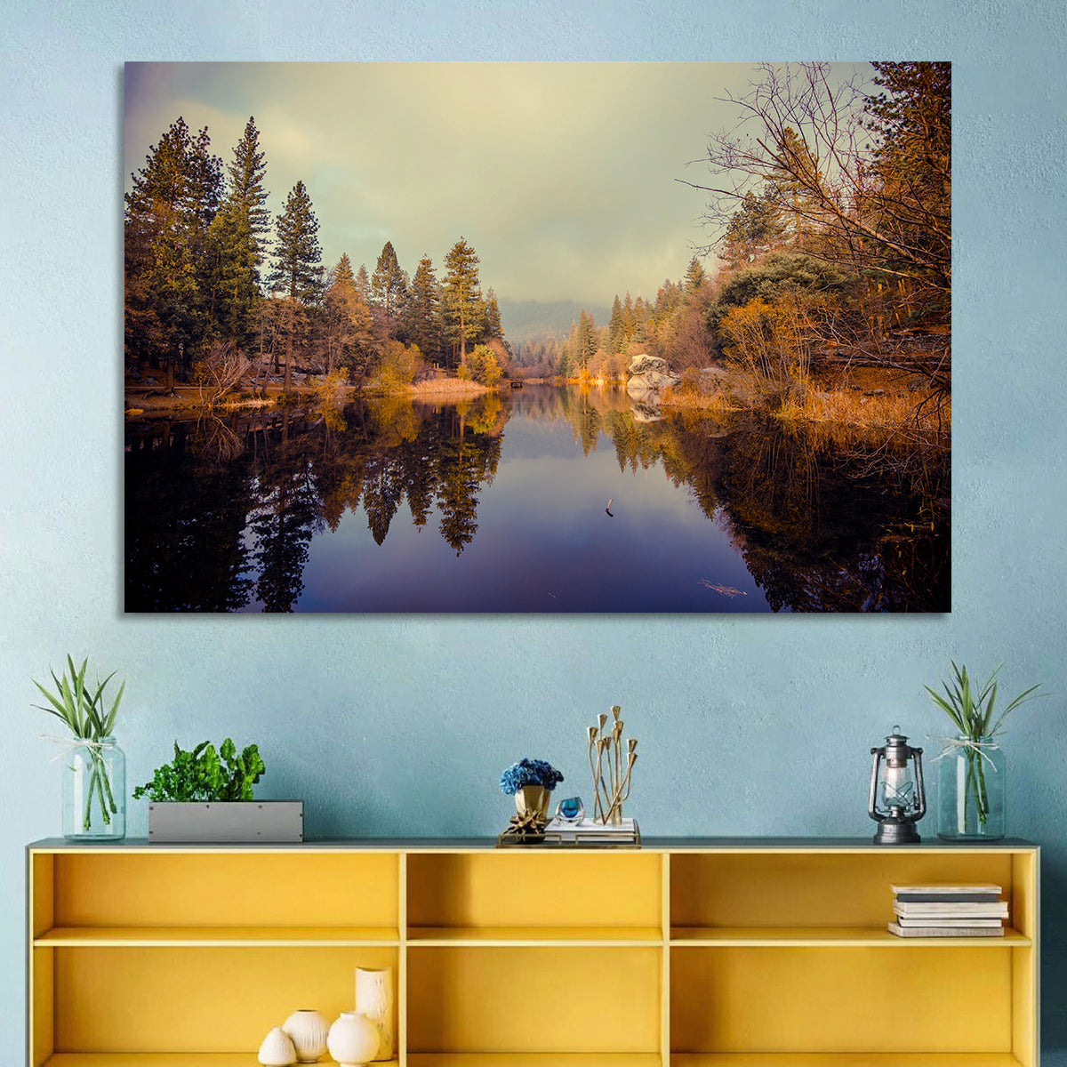 Misty Lake Fulmor Reflection Wall Art
