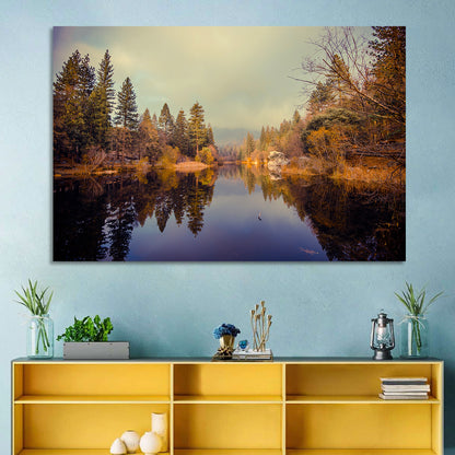 Misty Lake Fulmor Reflection Wall Art