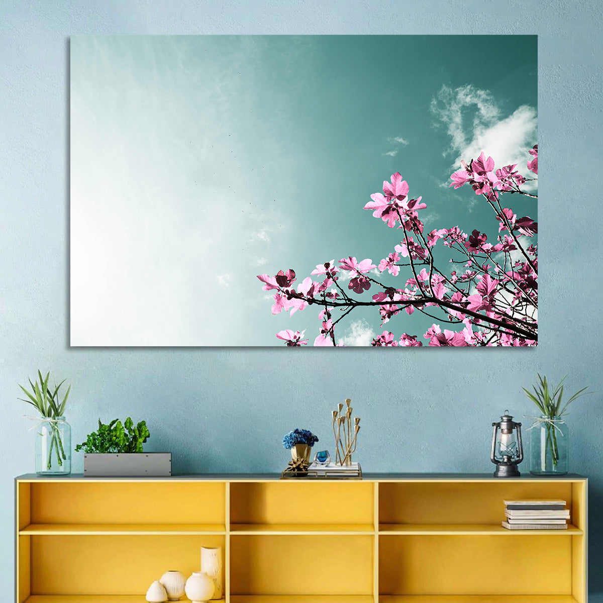 Pink Fig Tree Branches Wall Art