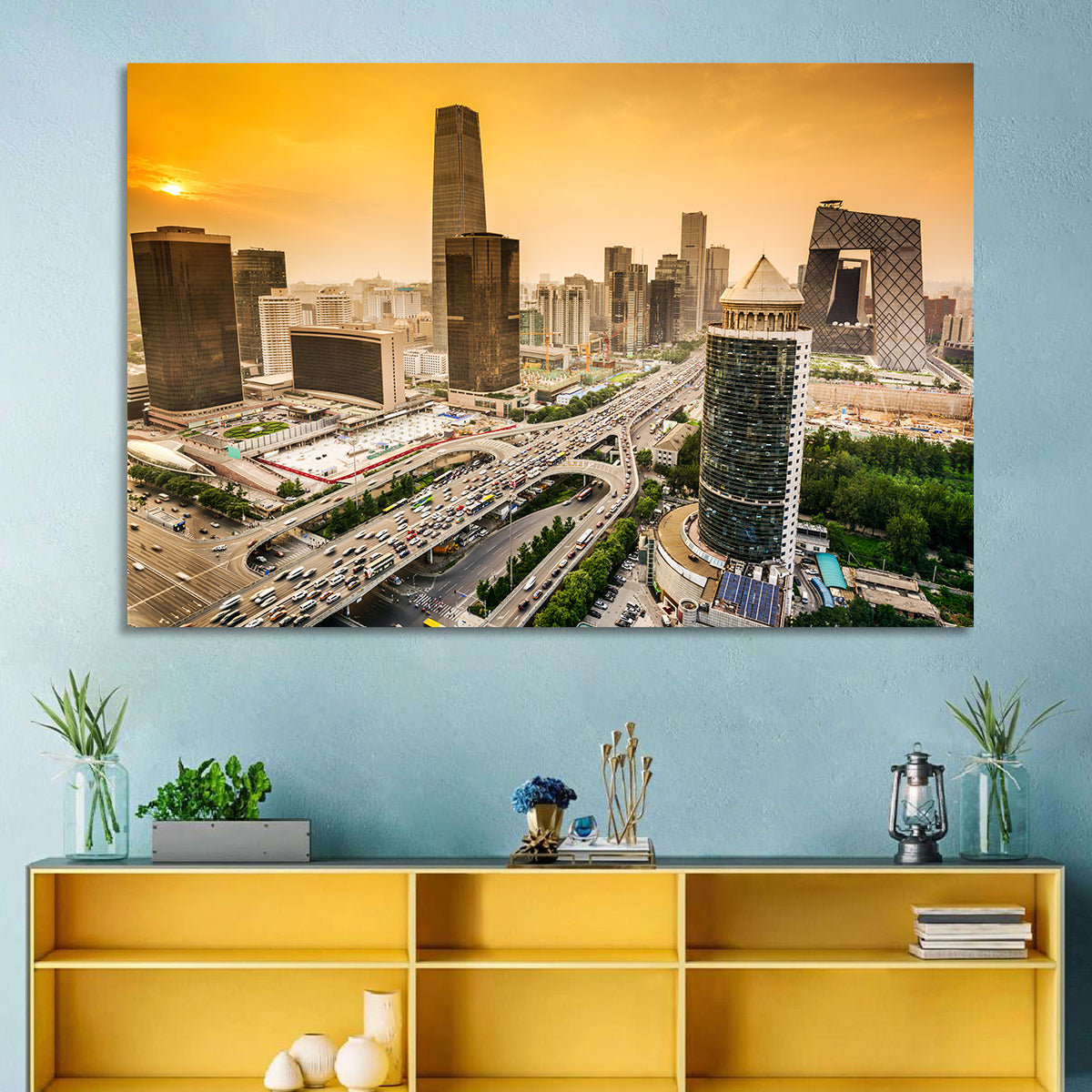 Beijing Cbd Skyline at Sunset Wall Art