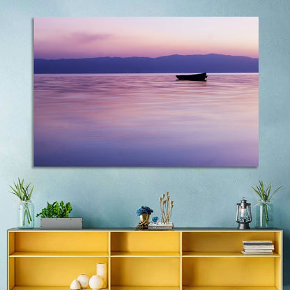 Lavender Lake Ohrid Sunset Wall Art