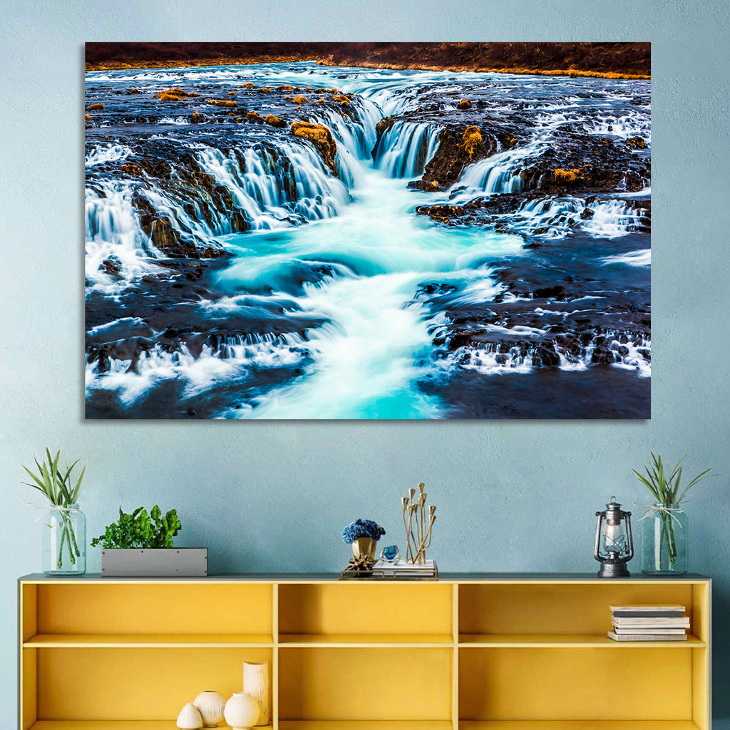 Bruarfoss Multi Tier Waterfall Wall Art