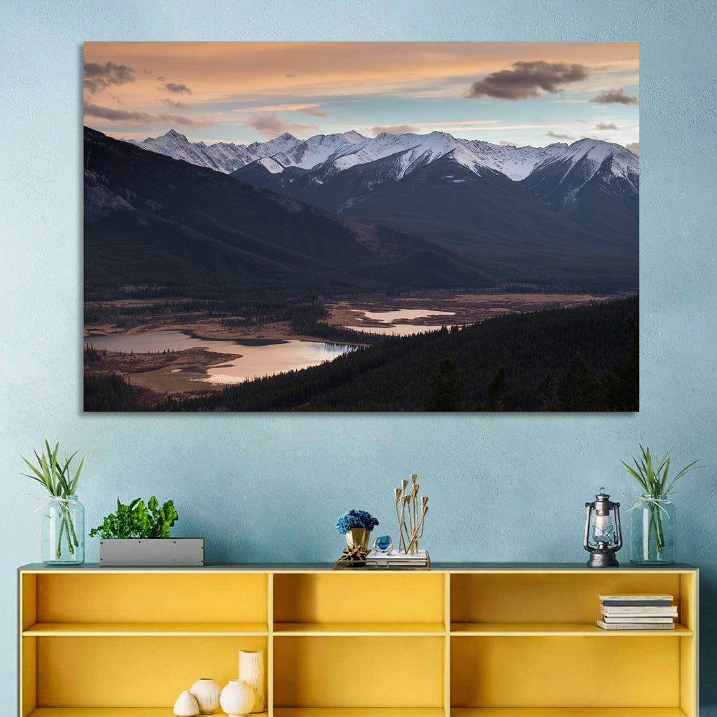 Banff Mountain Lake at Dusk Wall Art