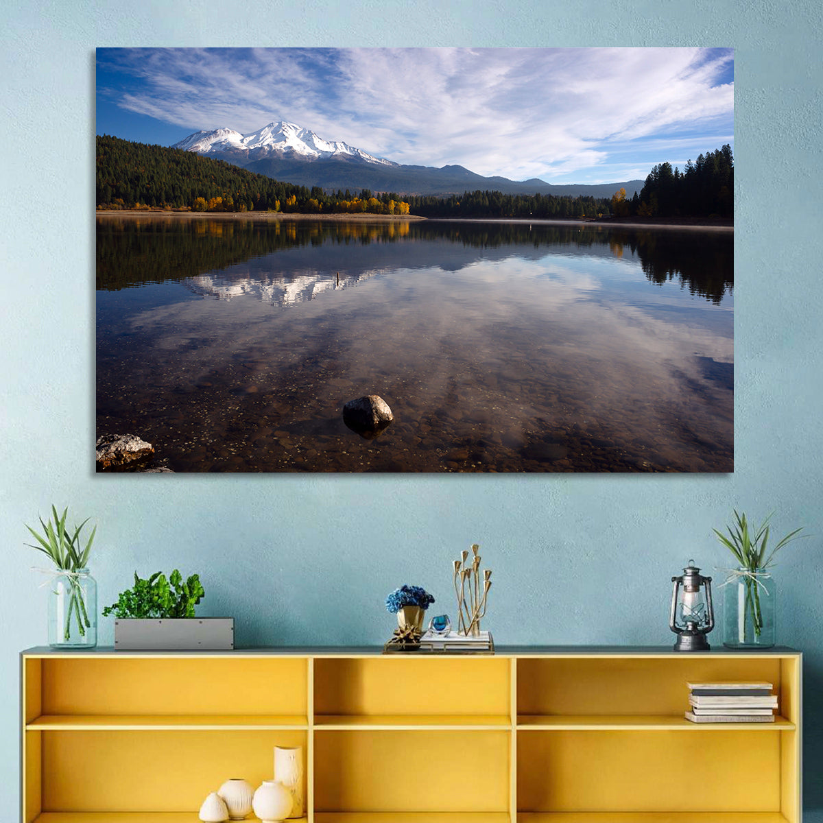 Mount Shasta Reflection at Lake Siskiyou Wall Art