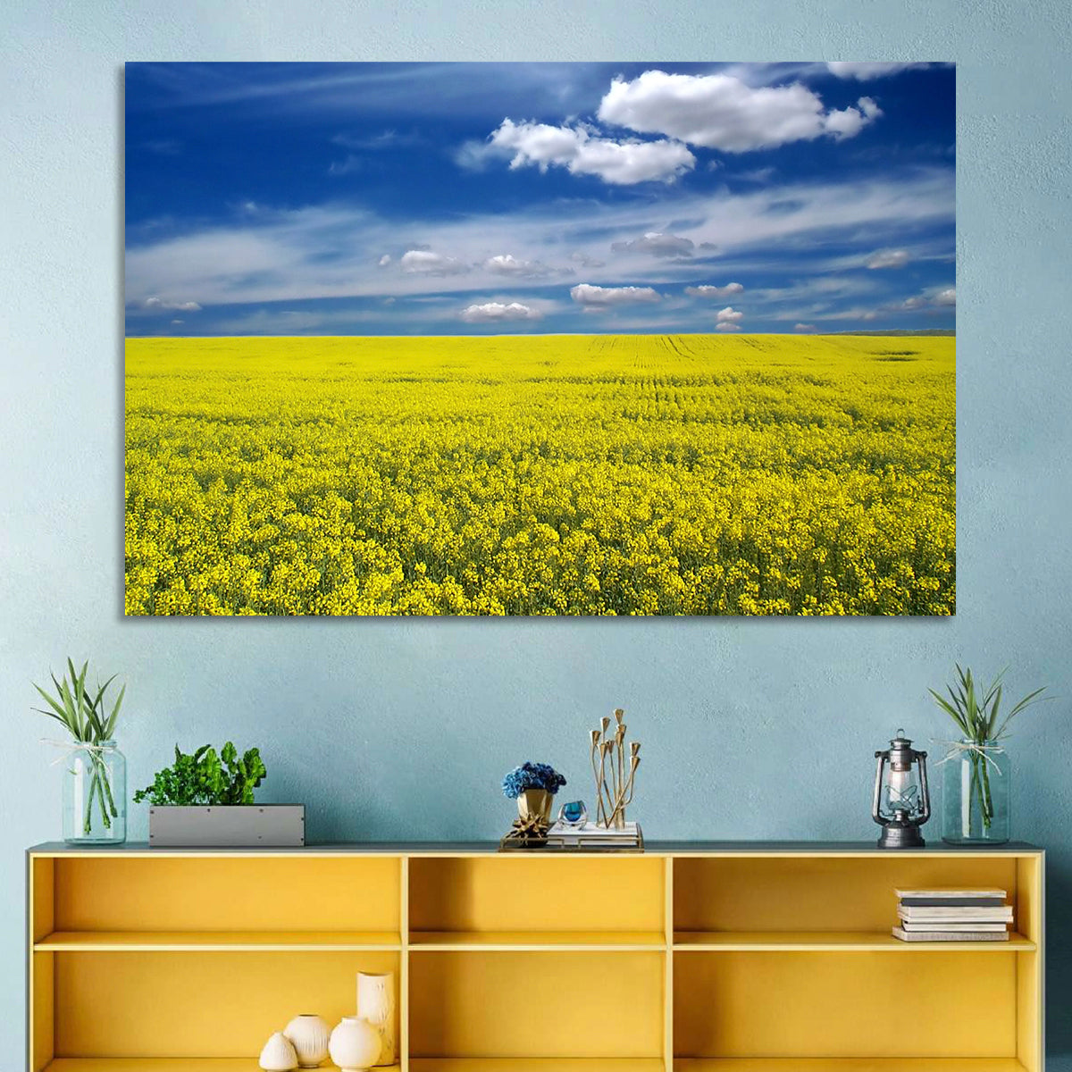 Sunlit Canola Field Wall Art