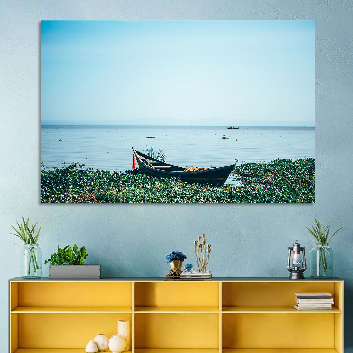 Red Ribbon Boat on Lake Victoria Wall Art