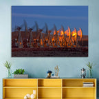 Oil Pump Jacks at Dusk Wall Art