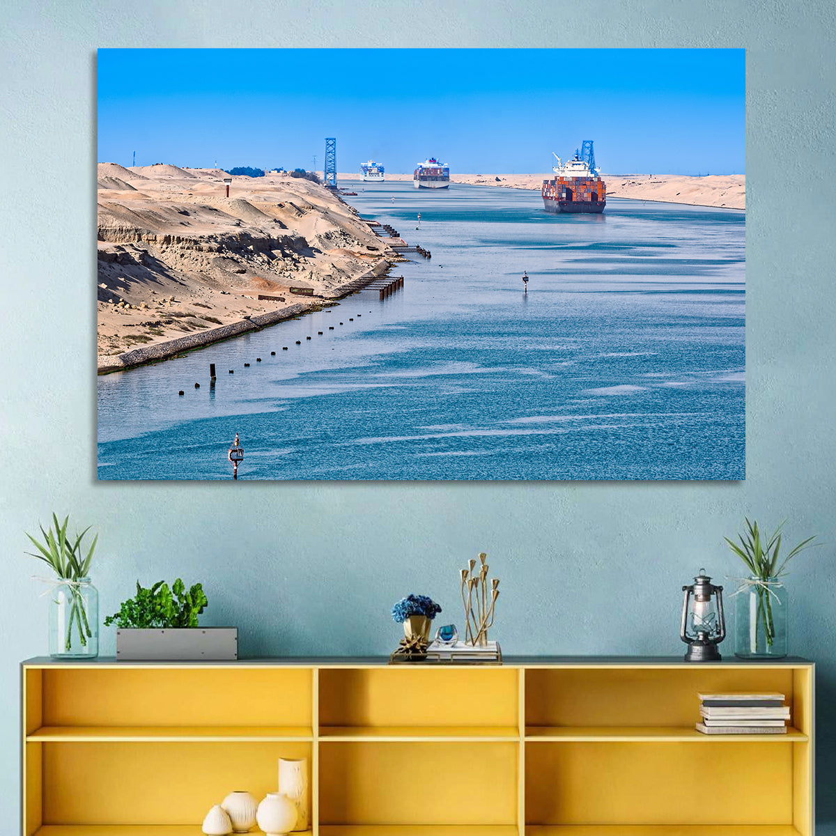 Suez Canal Container Ships Wall Art