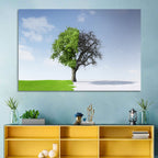 Split Seasons Tree Wall Art