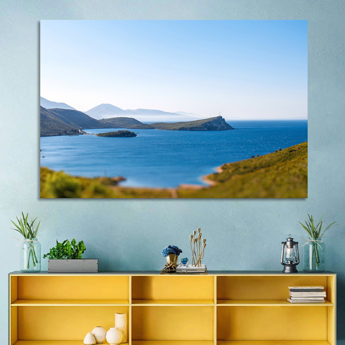 Coastal Cliffs and Lighthouse Bay Wall Art