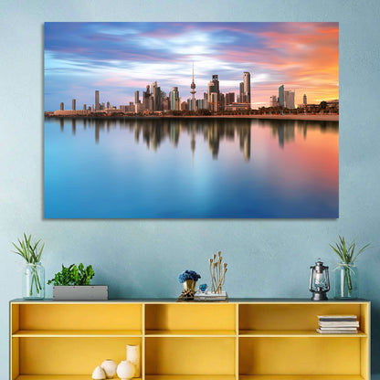 Kuwait City Skyline at Sunset Wall Art