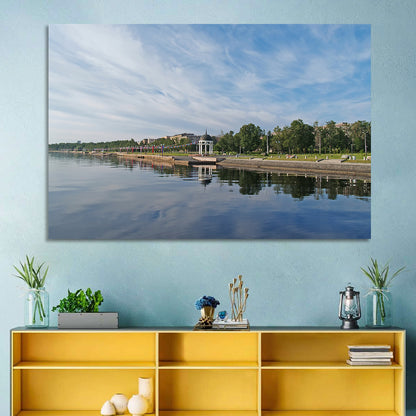 Lake Onega Promenade with Gazebo Wall Art