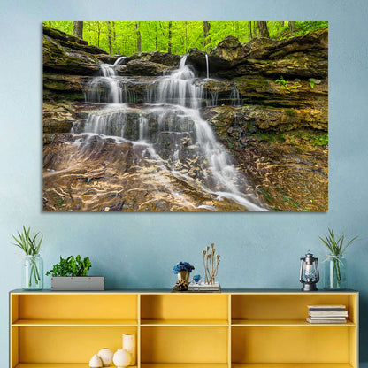 Mossy Ledge Waterfall Wall Art