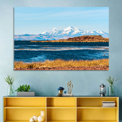Lake Titicaca Blue and Gold Wall Art