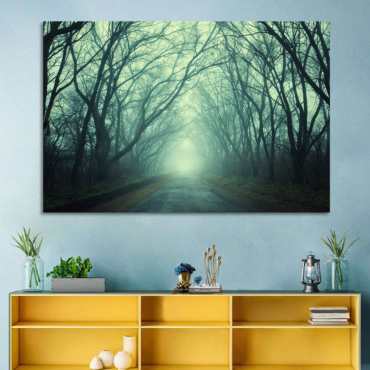 Foggy Forest Pathway Wall Art