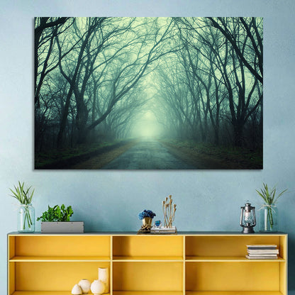 Foggy Forest Pathway Wall Art