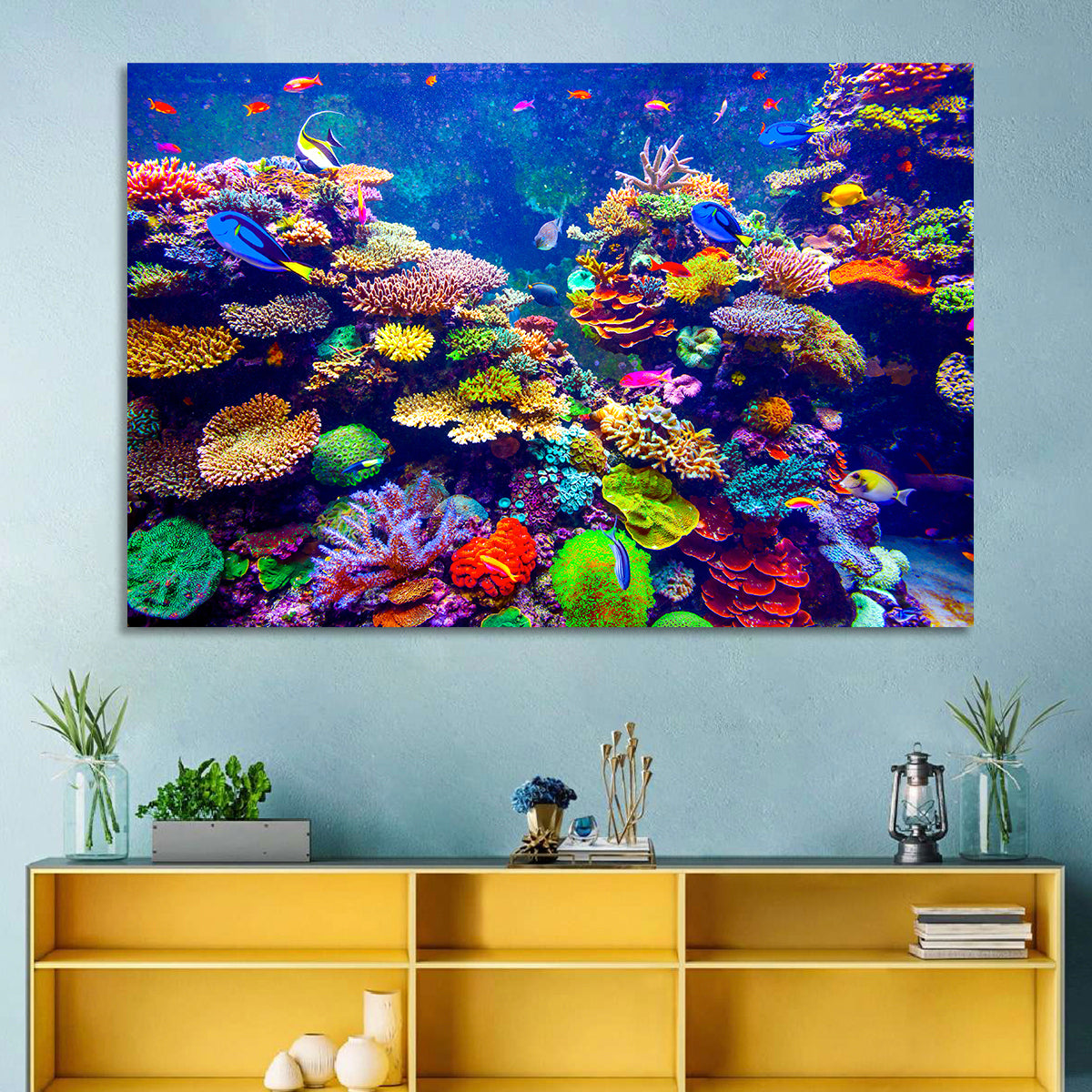 Tropical Coral Reef Aquarium Wall Art