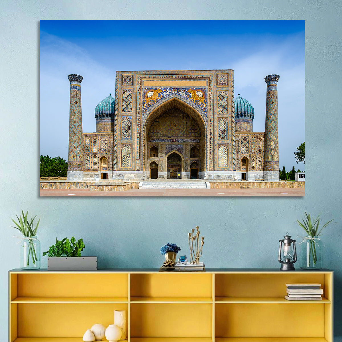 Sher-dor Madrasah, Registan Square Wall Art in a room, landscape