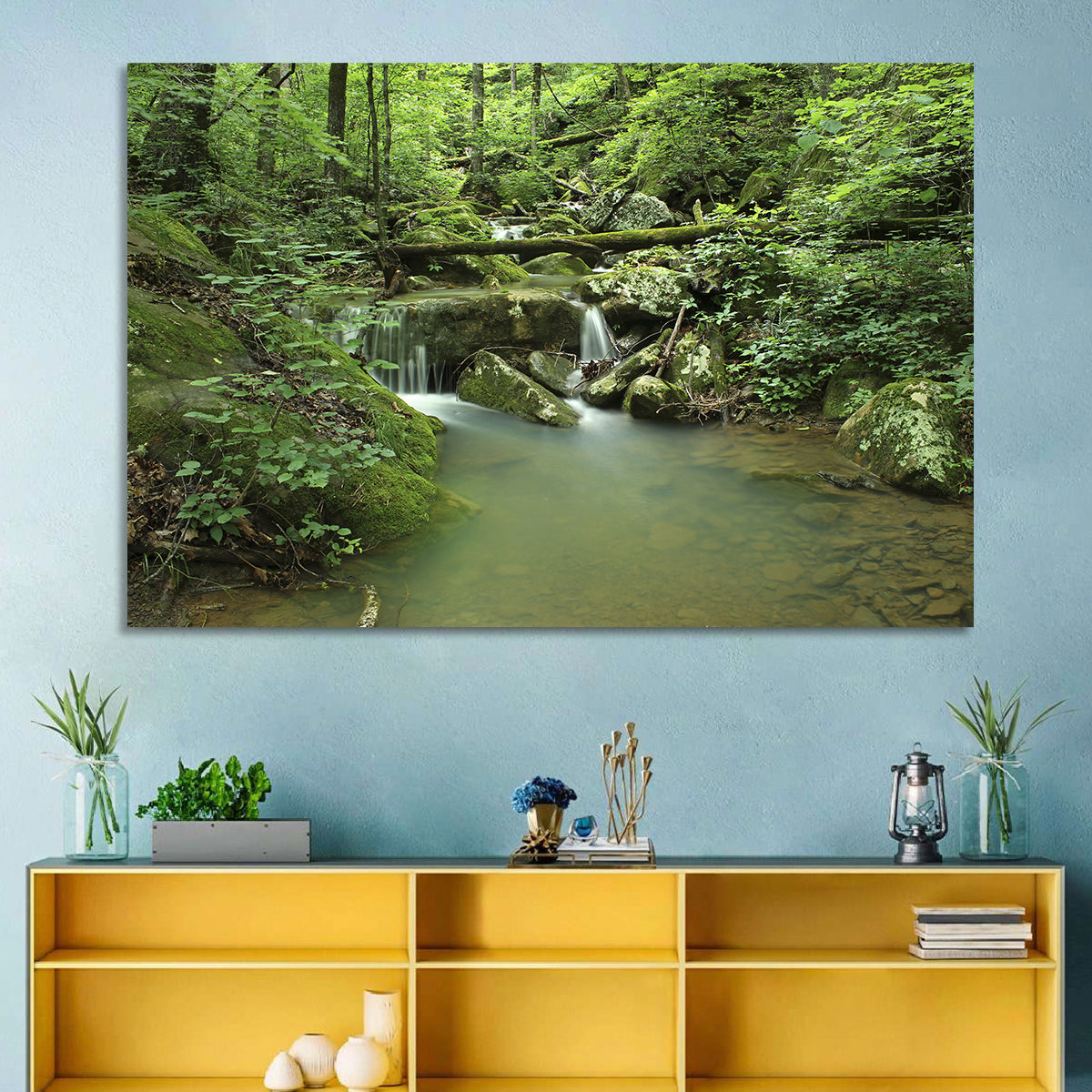 Arkansas Forest Stream Wall Art in a room, landscape