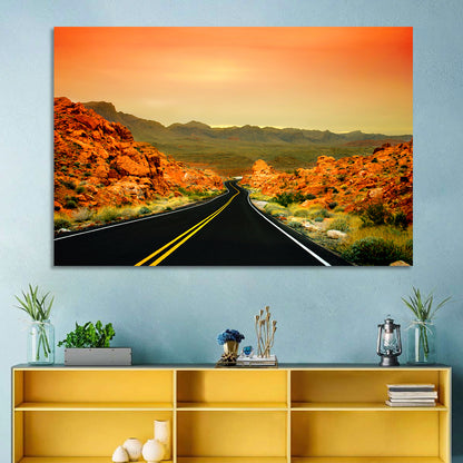Valley of Fire Ii Road at Sunset Wall Art