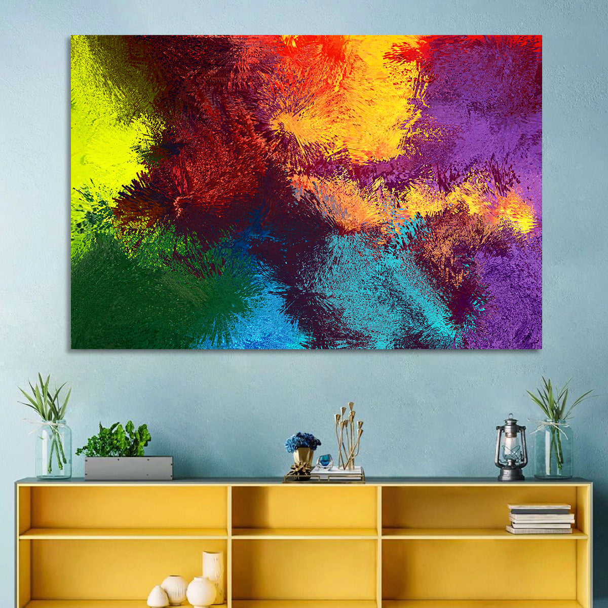 Sparkling Color Fields Wall Art in a room, landscape