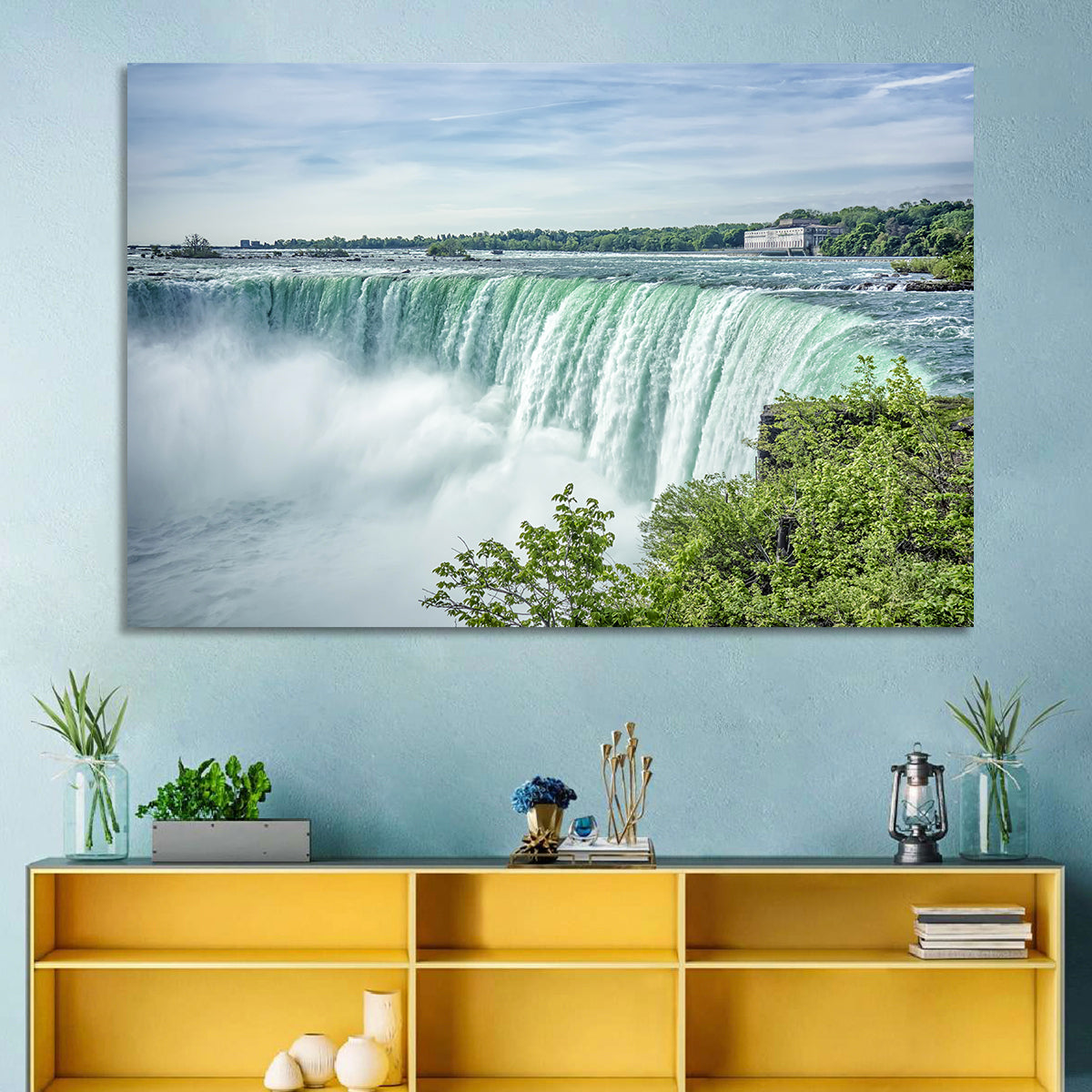Horseshoe Falls Vista Wall Art in a room, landscape