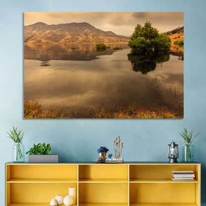 Lake Kaweah Golden Hour Reflection Wall Art