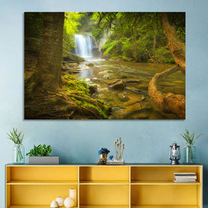 Deep Forest Waterfall Wall Art