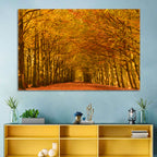 Golden Beech Tree Tunnel in Autumn Wall Art