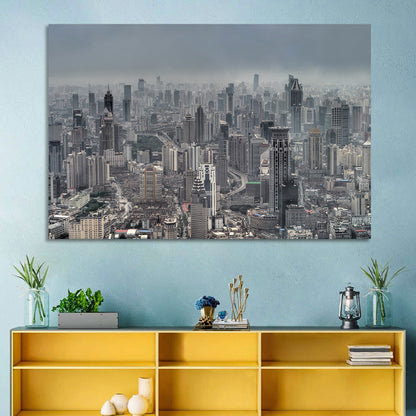 Shanghai Layered Skyline Wall Art