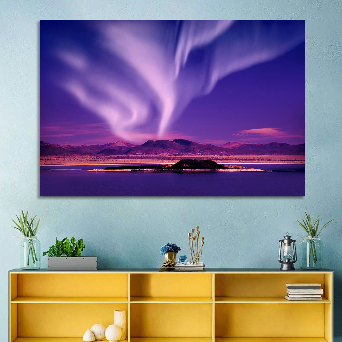 Northern Lights Over Island Wall Art