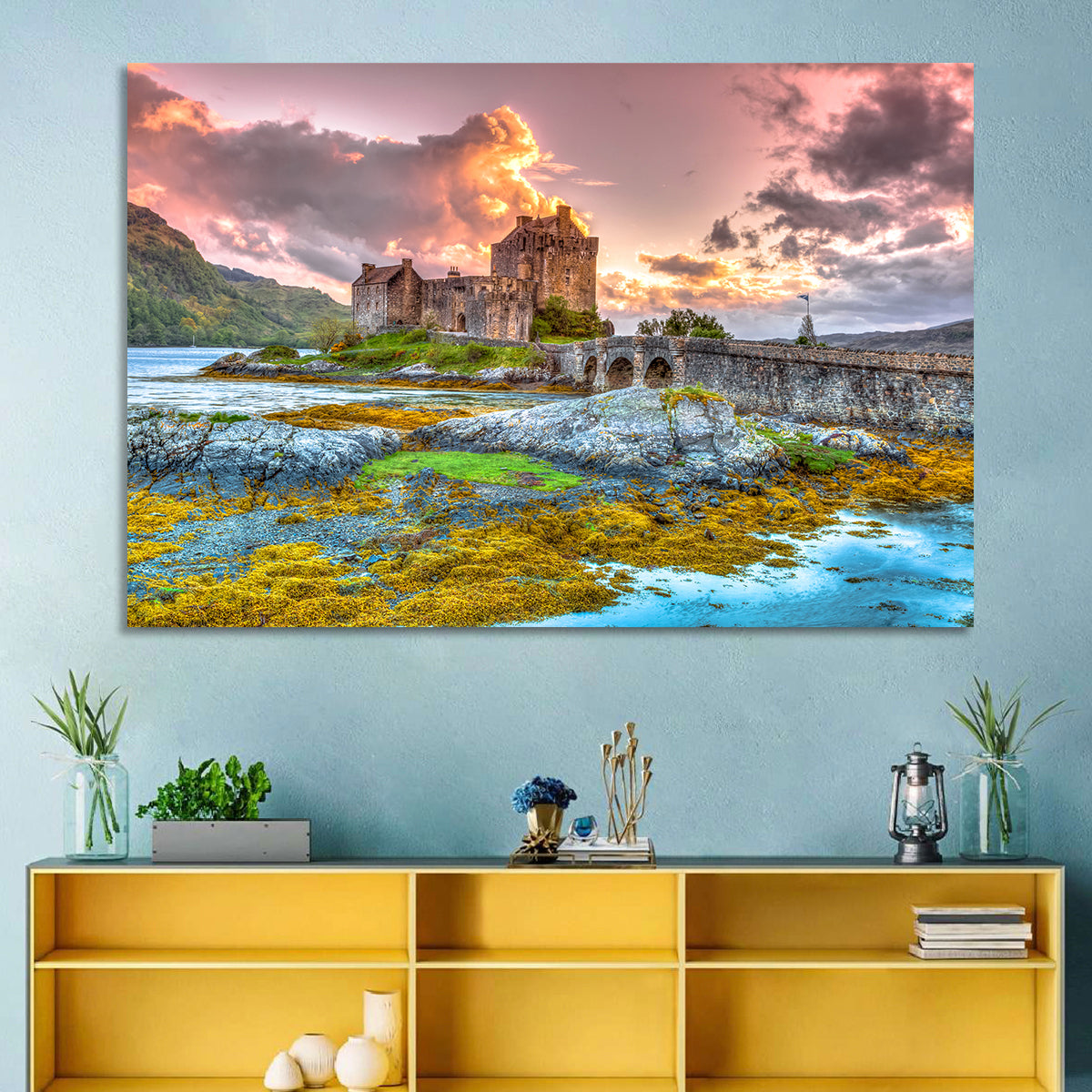 Eilean Donan Castle at Sunset Wall Art
