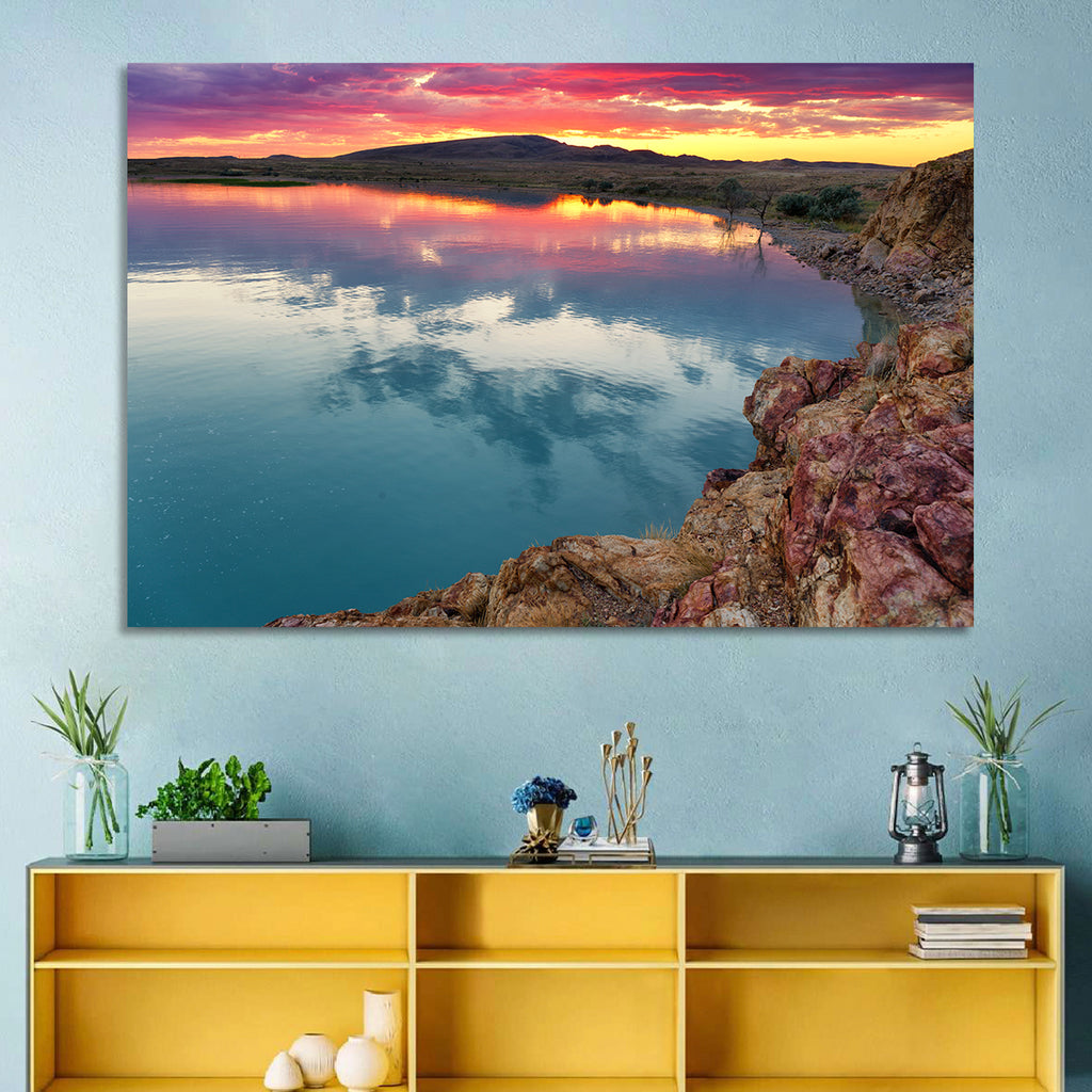 Lake Balkhash Sunset Reflection Wall Art