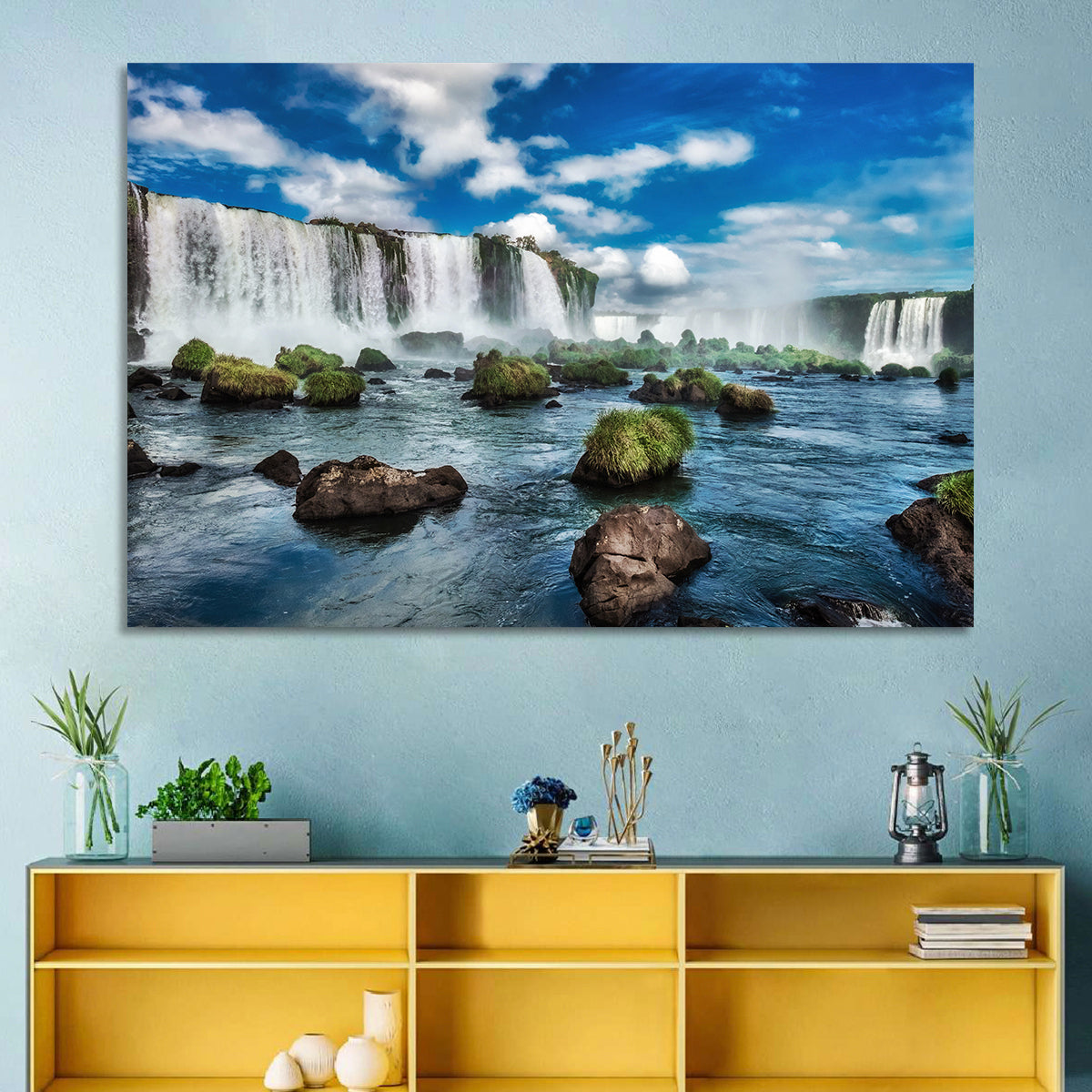 Iguazu Falls Vista Wall Art in a room, landscape