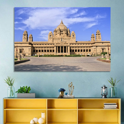 Umaid Bhawan Palace Under Clear Blue Sky Wall Art