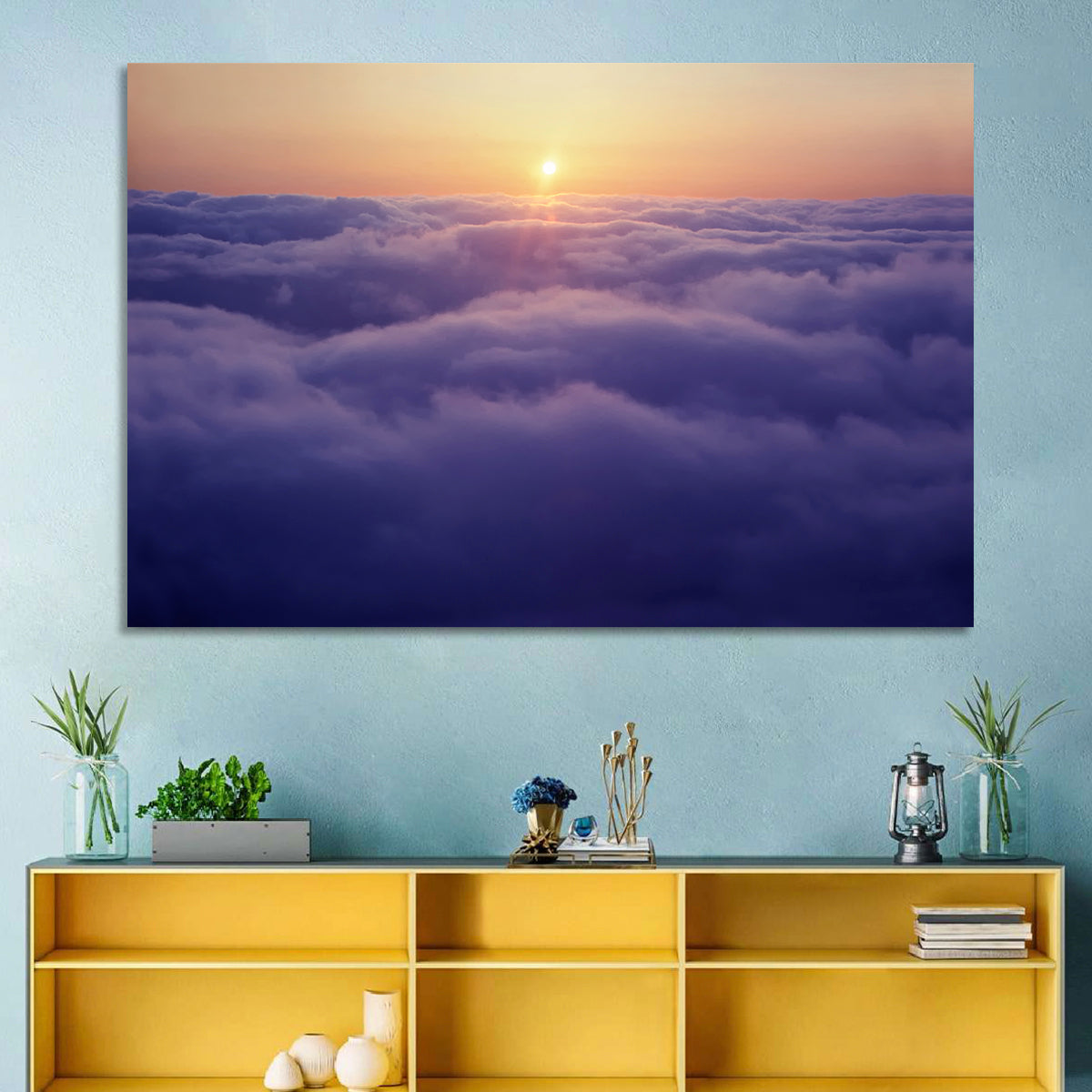 Sunset Above Clouds Wall Art