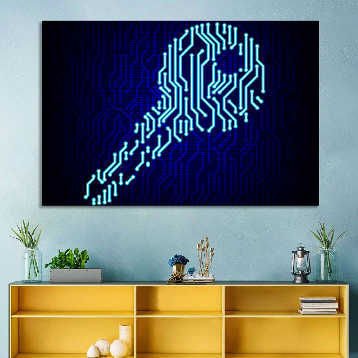 Digital Key Concept Wall Art in a room, landscape