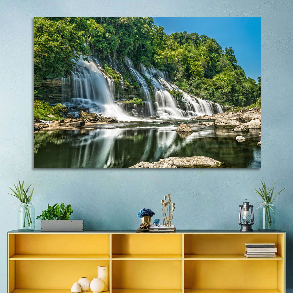 Twin Falls at Rock Island State Park Wall Art in a room, landscape