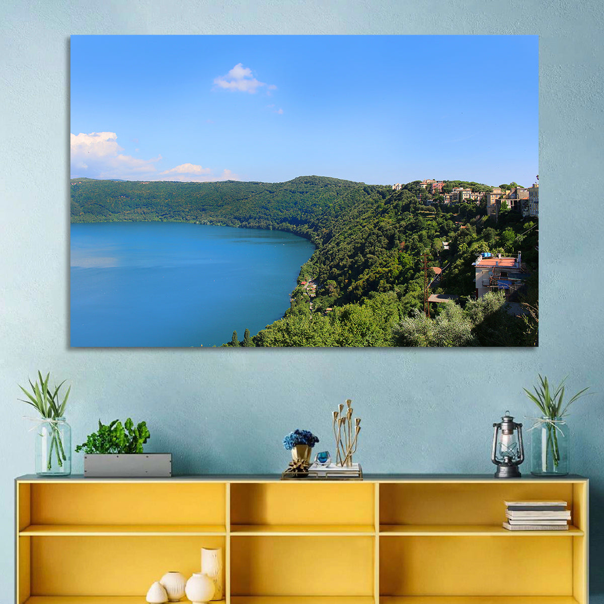 Lake Albano, Castel Gandolfo Wall Art in a room, landscape