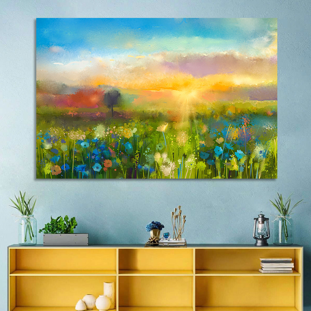 Sunset Wildflower Meadow Wall Art