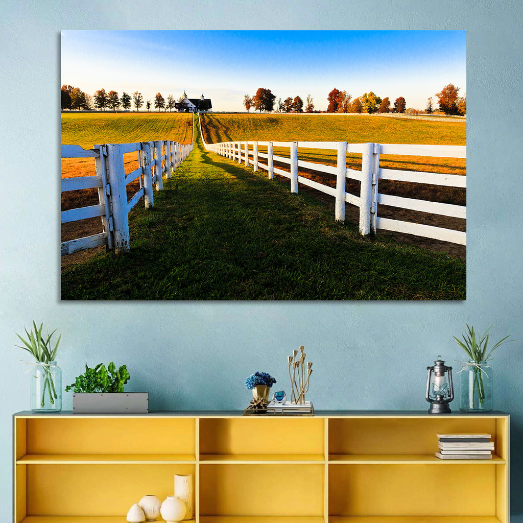 Kentucky Horse Farm at Golden Hour Wall Art