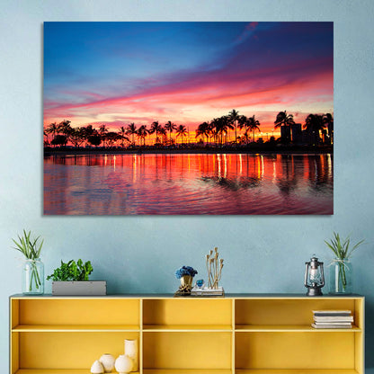 Hawaii Resort Sunset Wall Art